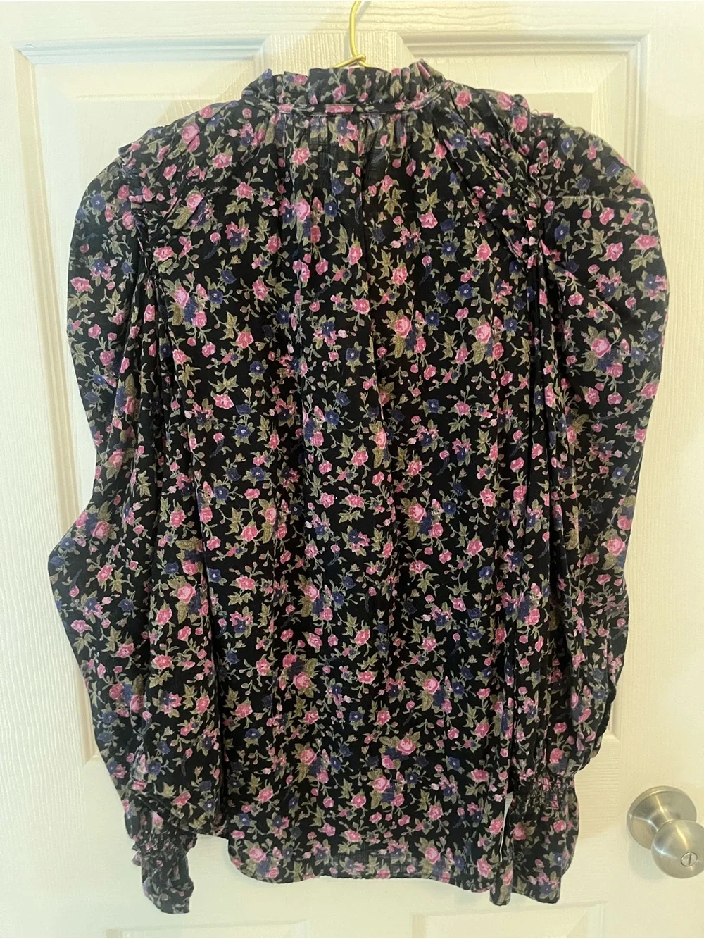 Free People Meant To Be Blouse – Black Rose Floral – XS